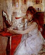 Berthe Morisot ung kvinna med pudervippa USA oil painting artist